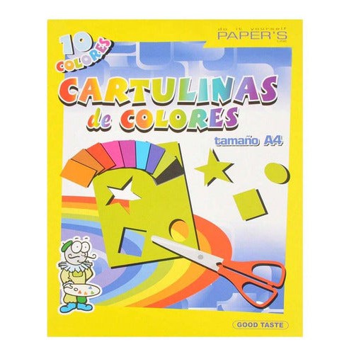 Set 10 Cartulinas Colores A4 180gr
