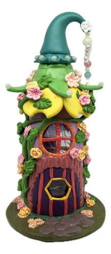 Botella Decorativa Casa Hadas Con Luz Artesanal