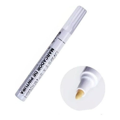 Marcador Pintura Punta Redonda Blanco