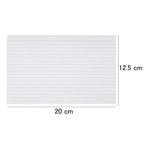 Fichas Tarjetas Bibliográficas Blancas 50 Un 12.5x20 Cm