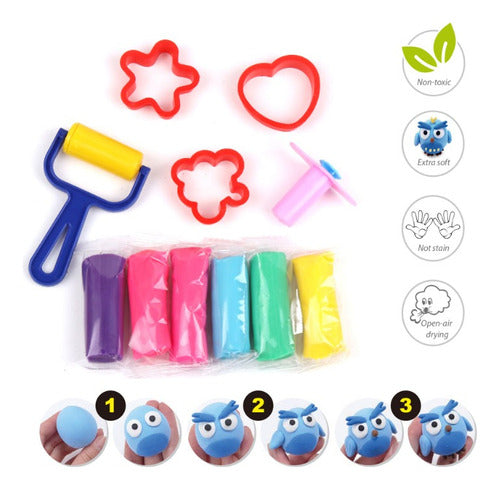 Set Masas 6 Colores + Moldes