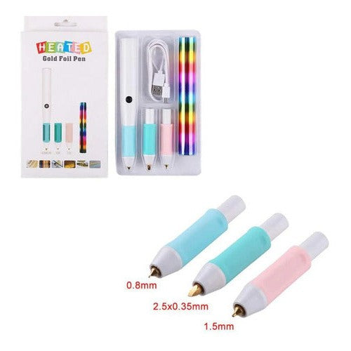 Kit Lápiz Para Folia Térmico Usb 3 Puntas