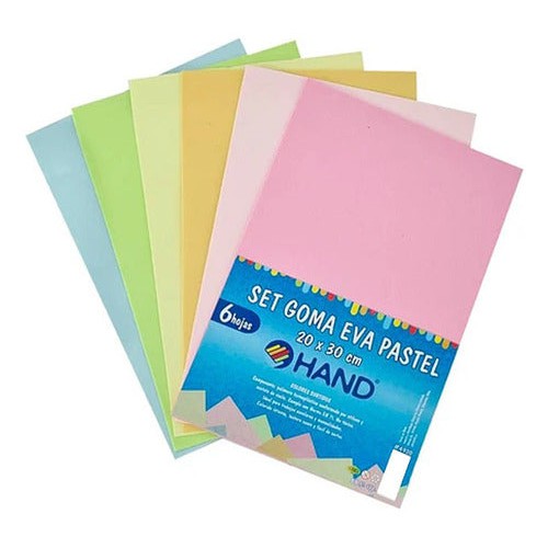 Carpeta Goma Eva Colores Pastel A4 6 Hojas