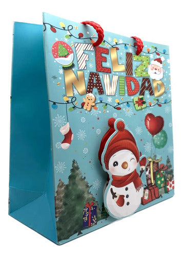 Bolsa De Regalo Chica Navidad 18x23x8 Cm