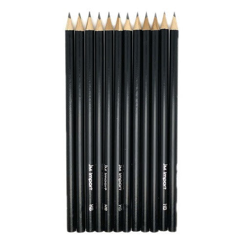 Lápiz Grafito Delgado Redondo 12 Un