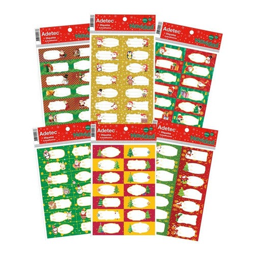 Etiqueta Navideña Para Regalos Rectangular Adetec