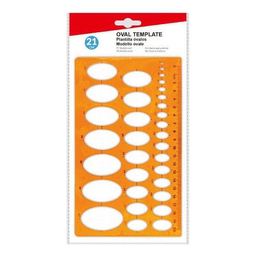 Regla Plantilla Ovalos Plástica 20cm