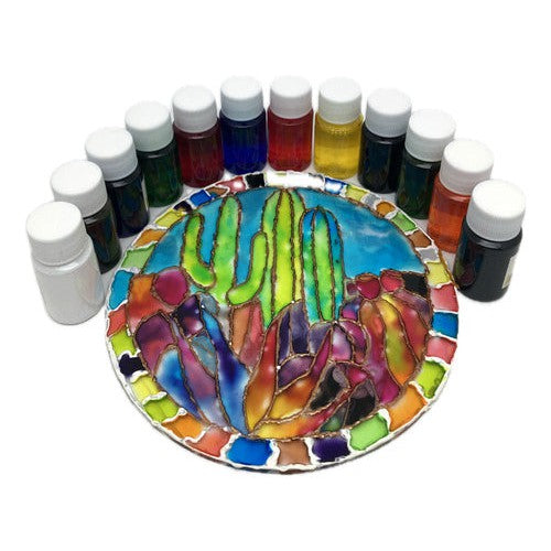 Set De Pintura Para Vidrio Traslucida 12 Col 25 Ml