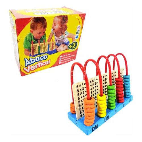 Abaco Vertical Educativo Preescolar Didáctico Madera
