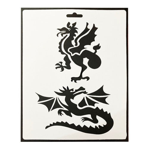 Plantilla Flexible Stencil Dragones 2
