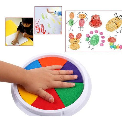 Almohadilla De Tinta De 6 Colores Para Niños