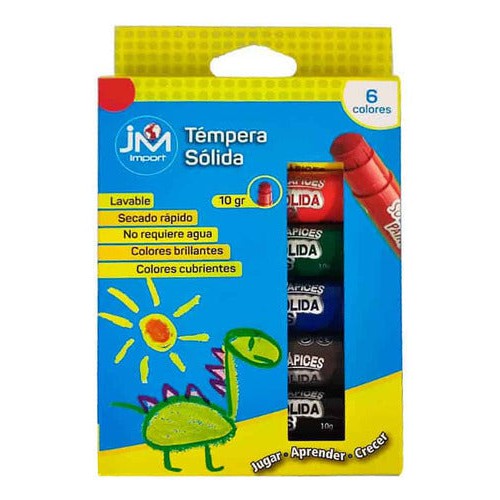 Tempera Solida En Barra 6 Colores