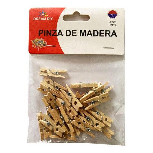 Pinza Perro De Ropa Madera Manualidades 2,5 Cm