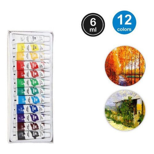 Set De Pintura Para Oleo 12 Col 6 Ml