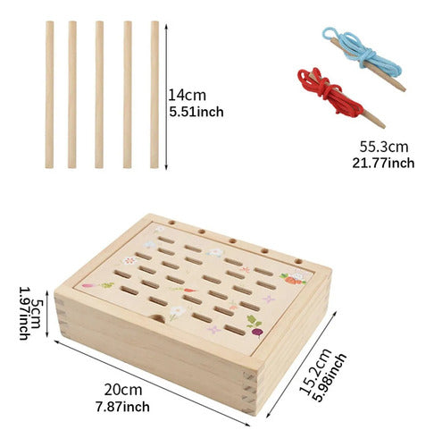 Juego Montessori De Secuencias De Cuentas Madera