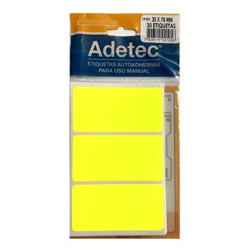 Etiqueta Manual Rectangular Color 35x70 Mm
