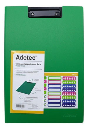 Carpeta Plástica Con Apretador Oficio Adetec