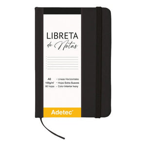 Libreta De Notas Cosida A6 Con Elástico