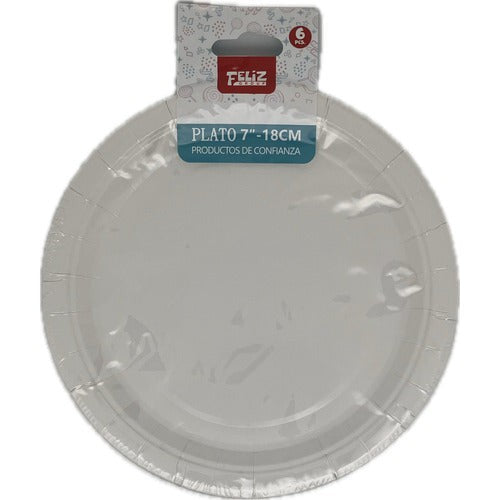 Platos De Carton Mediano 18 Cm 6un