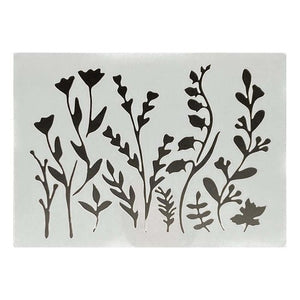 Plantilla Flexible Stencil 15x12.5cm Diseño Flores Primavera