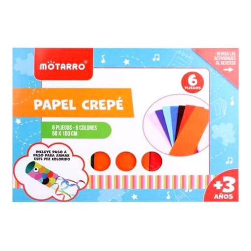 Carpeta Papel Crepe 6 Pliegos 6 Colores