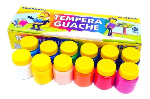 Pintura Tempera Acrilex Gouache 12 Colores 15 Ml