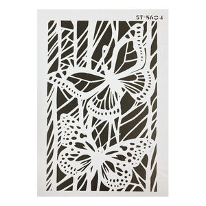 Plantilla Flexible Stencil A4 Diseño Mariposas