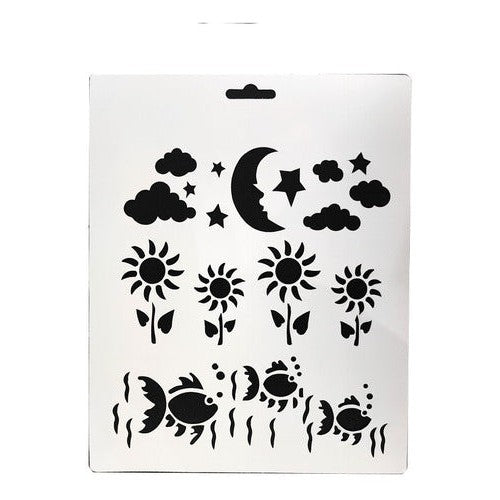 Plantilla Flexible Stencil Diseño Girasoles