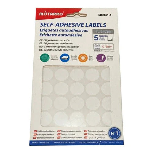 Etiqueta Manual Circulos Blanca 19mm