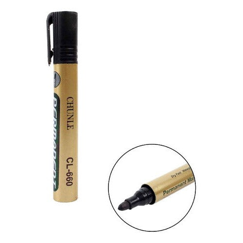 Marcador Permanente Negro Punta Redonda