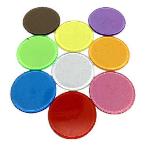 Set 500 Fichas Plásticas Traslucidas Para Contar 22 Mm