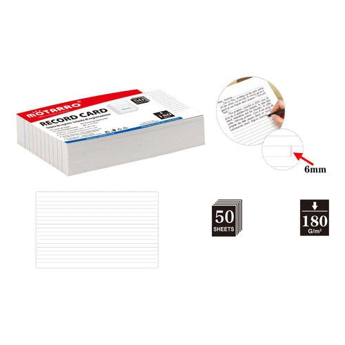 Fichas Tarjetas Bibliográficas Blancas 50 Un 12.5x20 Cm