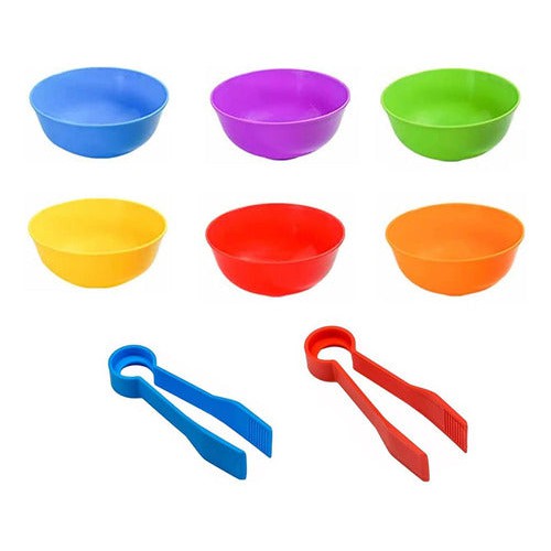 Set 6 Pocillos Plásticos Didácticos Para Clasificación + 2 P