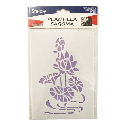 Plantilla Flexible Stencil Diseño Flor
