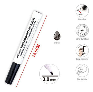 Marcador De Pizarra Negro Punta Media 3 Un