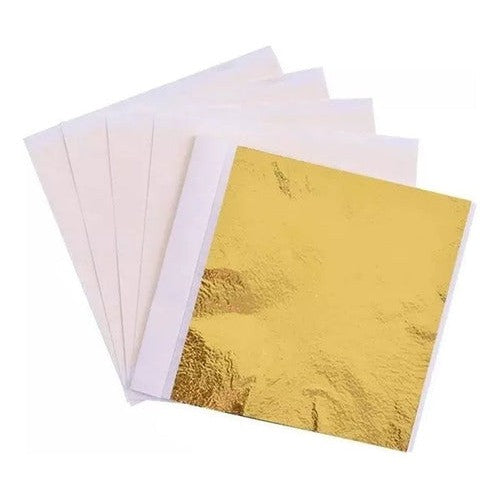 Set Pan De Oro 50 Hojas 14x14 Cm Manualidades