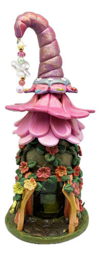 Botella Decorativa Casa Hadas Con Luz Artesanal