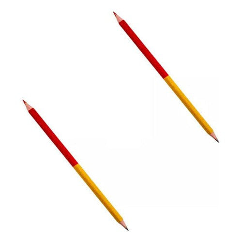 Pack 12 Lapices Bicolor Delgados Rojo Y Gráfito
