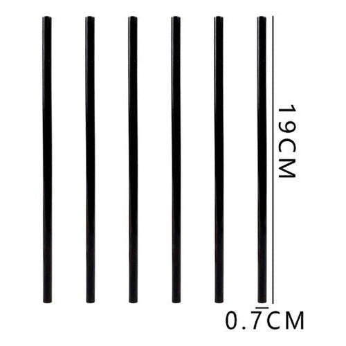 Barras De Silicona Negra 7mm 19cm 6un