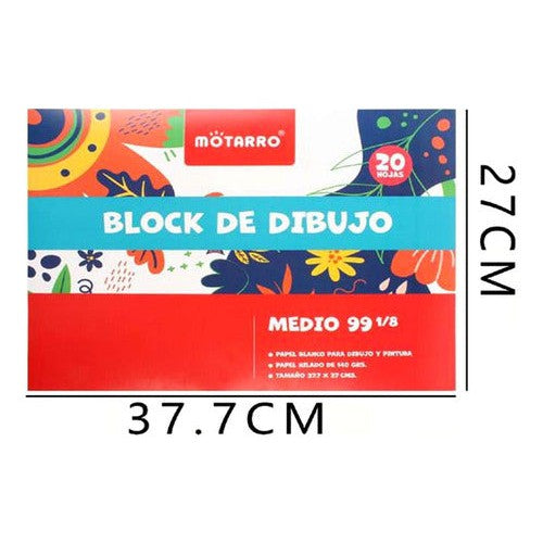 Block De Dibujo Medio 99 1/8 20 Hjs
