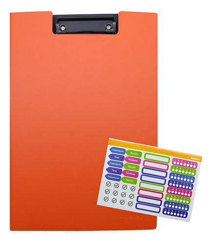 Carpeta Plástica Con Apretador Oficio Adetec