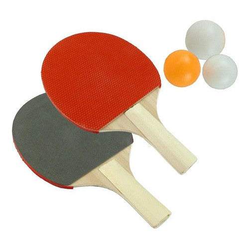 Set De 2 Paletas De Ping Pong + 3 Pelotas