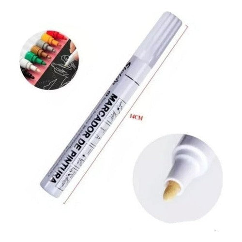 Marcador Pintura Punta Redonda Blanco