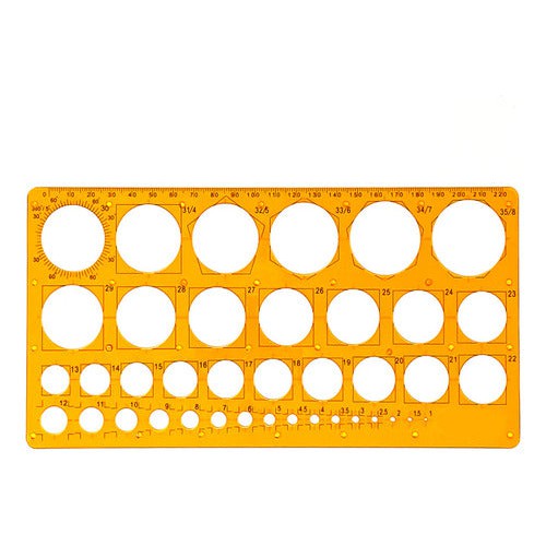 Regla Plantilla Circulos Plástica 23cm