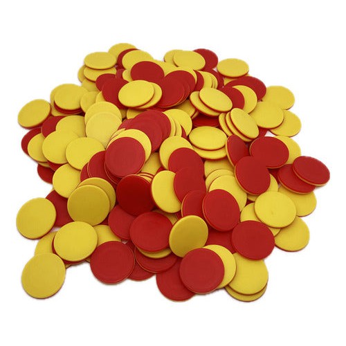 Set 200 Fichas Plasticas Bicolor Para Contar 25 Mm