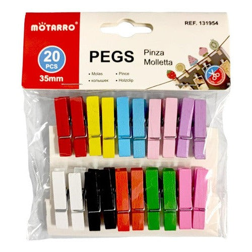 Pinza Perro De Ropa Madera Colores Manualidades 3,5 Cm