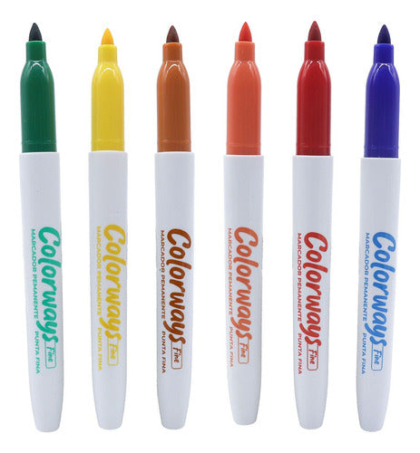 Set 6 Marcadores Permanentes Punta Fina