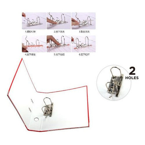 Archivador Oficio Palanca Lomo Ancho 2 Anillos Color