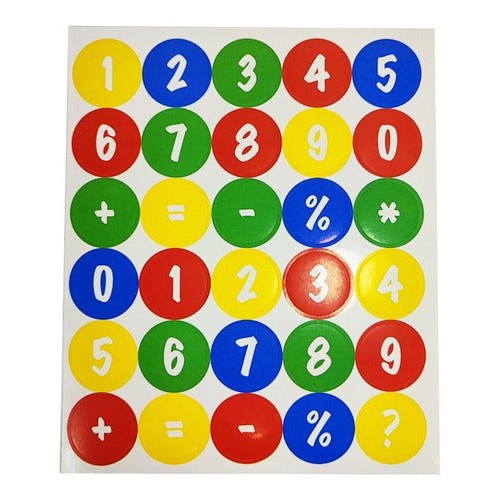 Etiqueta Manual Circulos Numeros Colores 23 Mm