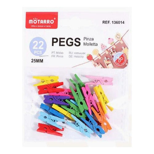 Pinza Perro De Ropa Madera Manualidades Colores 2,5 Cm